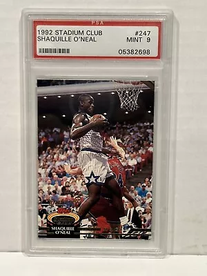 PSA 9 1992-93 Topps Stadium Club Shaquille O'Neal #247 Rookie RC HOF Mint • $26.95