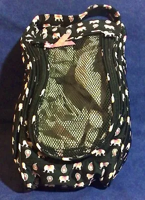 Black Vera Bradley Pink Elephants Shoe Bag Tote Case — Mesh Front • $25