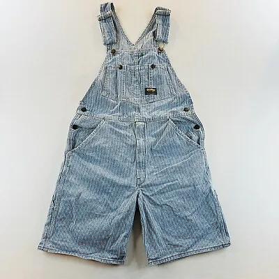 Vintage OshKosh Adult Overalls Shorts Striped Blue Railroad Vestbak USA Made 90s • $119.95