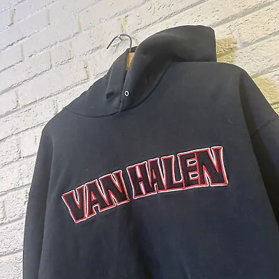 Vintage 90s Y2K Van Halen Hoodie Jerzees XL Black Sweatshirt • $39.99
