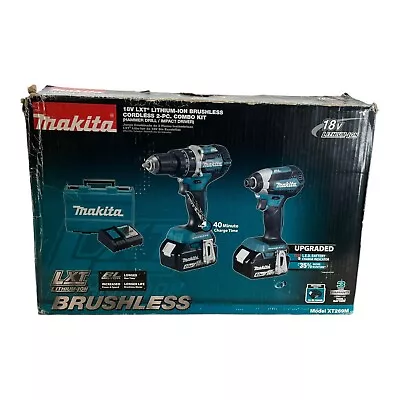 New Makita XT269M 18V LXT® Lithium‑Ion Brushless Cordless 2‑Pc. Combo Kit 4.0Ah • $299