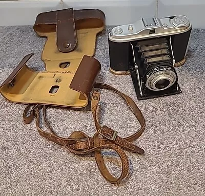 Vintage AGFA ISOLETTE I 120 MF Folding Film Camera With Leather Case Untested • £0.99