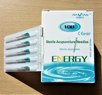 10box 1000 Acupuncture Needles With Guide Tubes | Size 0.22x25mm | Energy Brand • £34.99