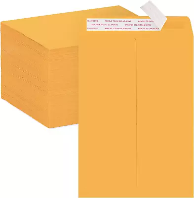 Manila Envelopes Self Seal 9 X12 100Pack 9 X12 Mailing Envelopes In Yelllow Ma • $26.99