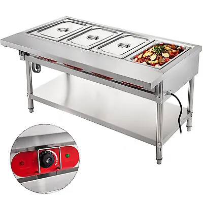 VEVOR Commercial Steam Table 4 Pans Food Warmer Buffet Steamer Bain Marie 3000W • $667.99