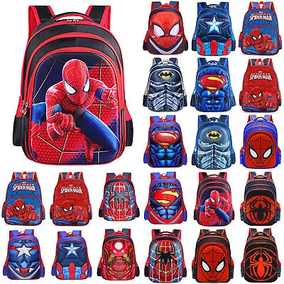 Child Spider Man Print Backpack Boy Cartoon Rucksack Travel Fashion School Bag • £14.51