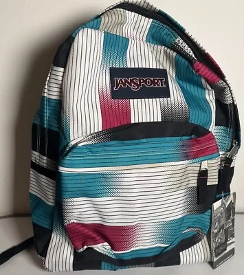 Jansport Superbreak Rucksack Backpack Pink/Blue/White - 25L Capacity • £29.95