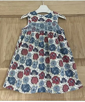 Mamas & Papas Girls Summer Dress Liberty Range Smocked Floral -age 12-18 Months • £3.99