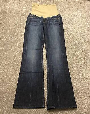 7 For All Mankind Womens Maternity Jeans Size 25 Blue 29” Inseam Bootcut • $22.88