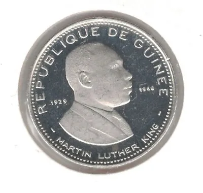 Guinea Silver Proof 100 Francs Coin 1969 Year Km#9 Martin Luther King • $55