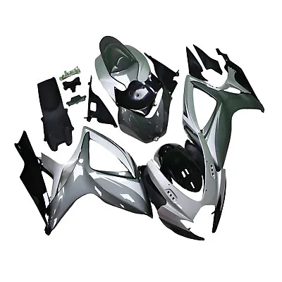 For 2006 2007 06 07 GSXR600 GSXR750 Suzuki Silver Grey Fairings Bodywork Kit • $369.95