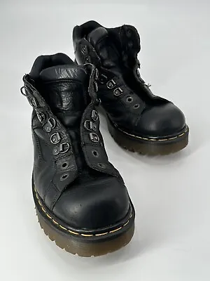 Vintage Doc Dr. Martens Black Windfall 2 Eyelet Zwelt Bex 8699 Men's Boots Sz 8 • $67.50