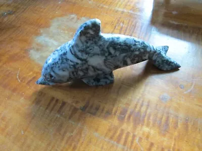 Marbled Dolphin Stone Carved Figurine Paperweight 6  • $25