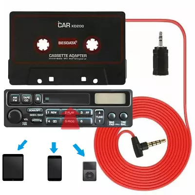 £4.29 • Buy Car Audio Tape Cassette Adapter Converter 3.5mm AUX Jack Radio MP3 MP4 CD Player