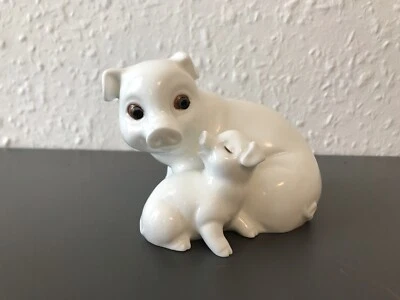 £6.50 • Buy ROYAL OSBORNE White Bone China MOTHER PIG &PIGLET -5597 FIGURINE
