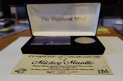 Mickey Mantle Highland Mint Bronze Coin / Kodak Phone Card Set /2500 • $39.99