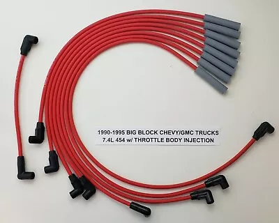 1990-1995 CHEVY/GMC TRUCKS 7.4L 454 TBI THROTTLE BODY RED 8MM Spark Plug Wires • $55.95