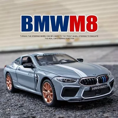 1/24 BMW M8 Diecast Vehicle Model Car Toy Collectible Sound Light Pull Back Toy • $32.19