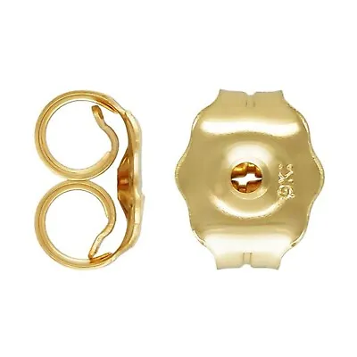9ct Gold Earring Butterfly Backs Scrolls 4.3mm X 5.1mm X 2 • £13.99