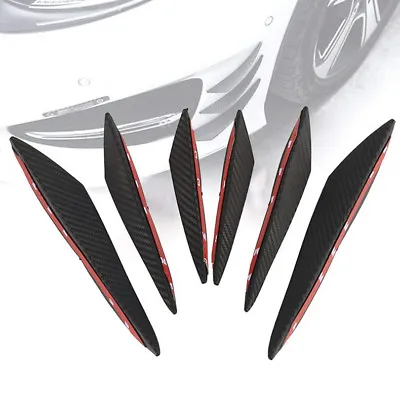 6Pcs Carbon Fiber Style Printing Car Front Bumper Fins Lip Kit Canards Splitter  • $12.25