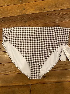 BNWT Elomi Swim Checkmate Mid Brief ES800372 Grey Size 12 US • $32