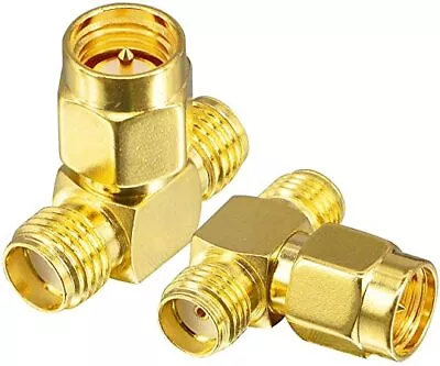 £3.86 • Buy 2x SMA Male To Two SMA Female T Connector Adapter Splitter Connector 1 UK Seller
