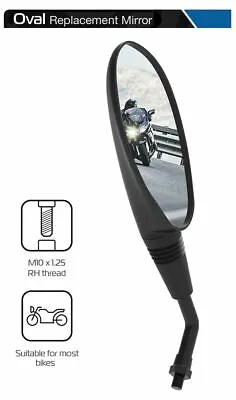 KAWASAKI ZZR1400 Oxford Oval Motorcycle Rearview Mirror Glass Right Side 10mm • £14.99