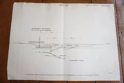 1921 GNR Wragby Lincolnshire Station Railway Diagram Track Plan Map  • £29.99