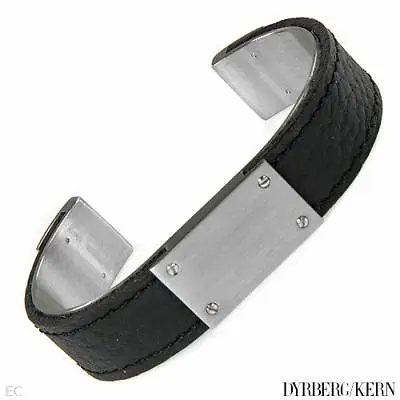 DYRBERG/KERN Of DENMARK! Bracelet Made Of StSl & Black Leather • $49.99