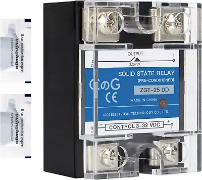 CG Solid State Relay SSR-25DD DC To DC Input 3-32VDC To Output 5-240VDC 25A Sing • $16.84