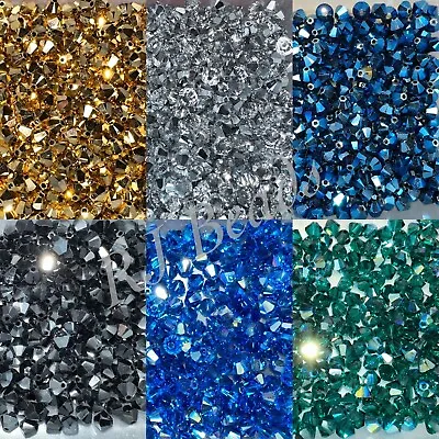 Genuine 4mm Swarovski Crystal Sparkling Jewelry Beads 5328 5301 Bicone AB 2X • $12.75
