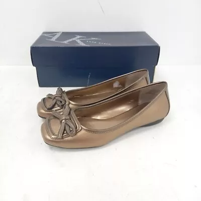 Anne Kein Ballerina Shoes Women Size US6 UK4 Bronze Leather RMF03-VM • £7.99