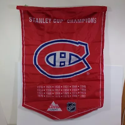 Large NHL Montreal Canadiens Stanley Cups Champions Banner 34  X 23  Coors Light • $15