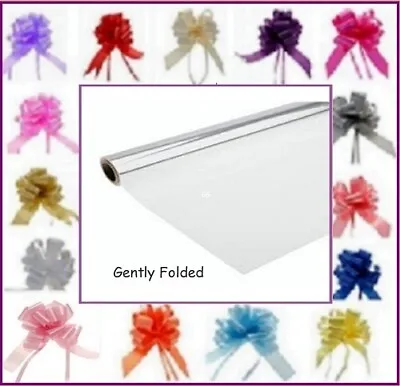 £0.99 • Buy Clear Cellophane Gift Wrap BOW Or 5 MTRS RIBBON FLOWERS HAMPER BIRTHDAY WRAP
