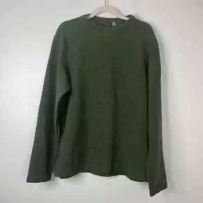 Ibex Green Merino Wool Blend Crewneck Long Sleeve Base Layer Sweater Size Large • $75