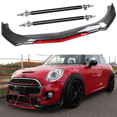 For MINI Cooper Car Front Bumper Chin Lip Spoiler Splitters Carbon Fiber • $79.99