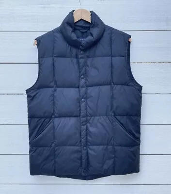 Lands End Men's Down Quilted Puffer Vest Black Snap Close - Sz S  • $25