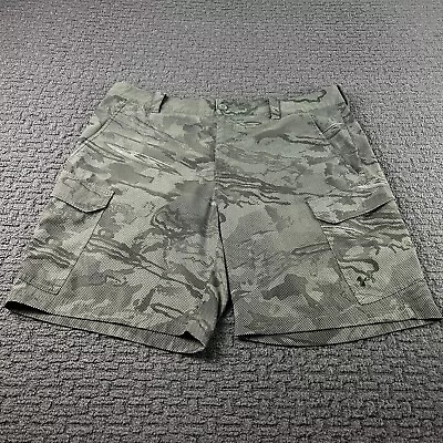 Under Armour Cargo Shorts Mens Size 40 Green Heatgear Performance Outdoors • $24.99