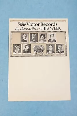 Vintage1924 New Victor Records By These Artists This Week Advertising Postcard • $12.99