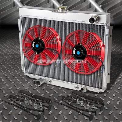 3-row Aluminum Radiator+2x 12 Fan Red For 68-70 Cougar/xr7/torino Big Block V8 • $136.88