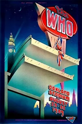  THE WHO 1989 THE KIDS ARE ALRIGHT TOUR OAKLAND STADIUM 1st PRINT POSTER NM 2 MT • $139.99