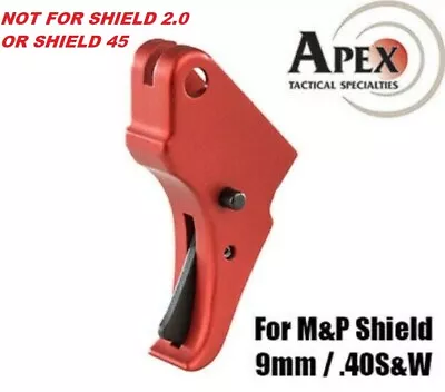 Apex Tactical Action Enhancement Aluminum Red Trigger For M&P Shield 9mm / 40S&W • $85.50