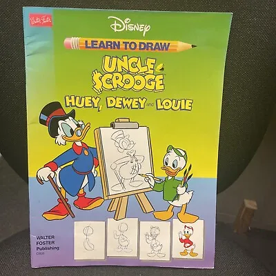 Disney Learn To Draw Uncle Scrooge Huey Dewey & Louie.  Walter Foster. Rare • £19.99