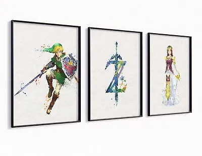 Zelda Wall Art SET Of 3 Posters Link Gaming Art Gamer Prints Gift Games Room • £59.95
