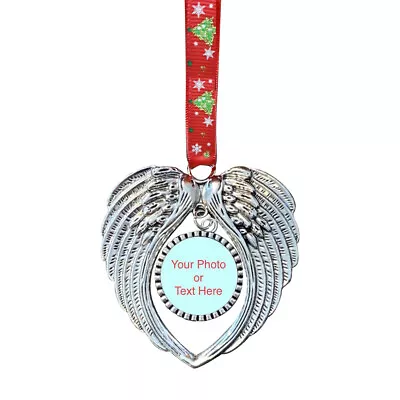 Angel Wings Christmas Tree Hanging Ornament Photo Frame Xmas Decor Gift DIY CZ • $8.99