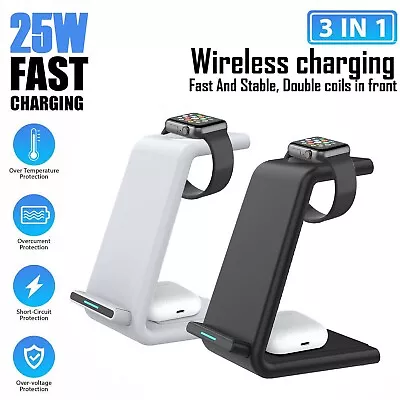 Wireless Charger 25W Fast Charging Station Stand Dock For Samsung Phone Watch • $48.49