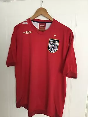 England Umbro Away Shirt 2006-2008 Red Official Product Size Large • £15.99