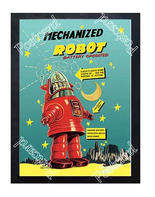 Historic Mechanized Robot 1950s Tin Toy Advertising Postcard • $3.84