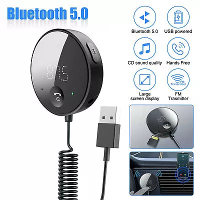 USB Bluetooth 5.0 Wireless Car FM Transmitter Aux Stereo Audio Receiver Adapter • $11.88