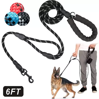 Strong Dog Lead Rope Large Dog Walking Leads Heavy Duty Reflective Nylon Leash • £9.59